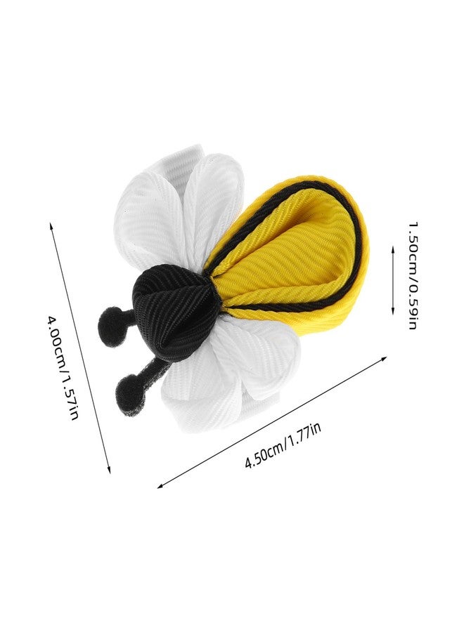 minkissy 2PCS Bee Hair Clips for Girls Cute and Simple Cloth Hair Accessories Small Bow Hairpins Duckbills Hairpins for Women Girls (Yellow) - Image 2