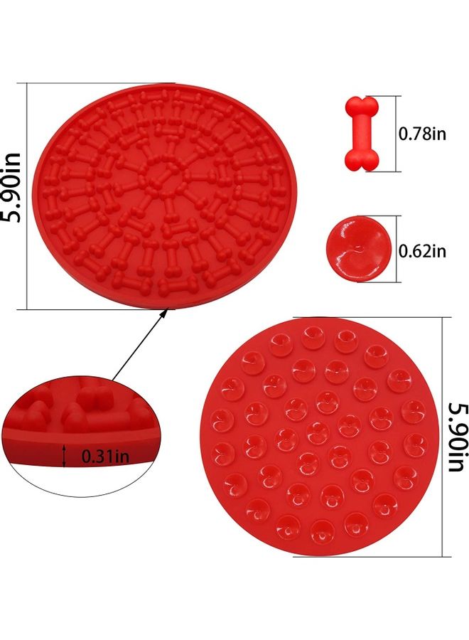 بساط توزيع طعام من السيليكون لإطعام الكلاب ببطء أحمر 5.90 x 5.90بوصة - Image 4