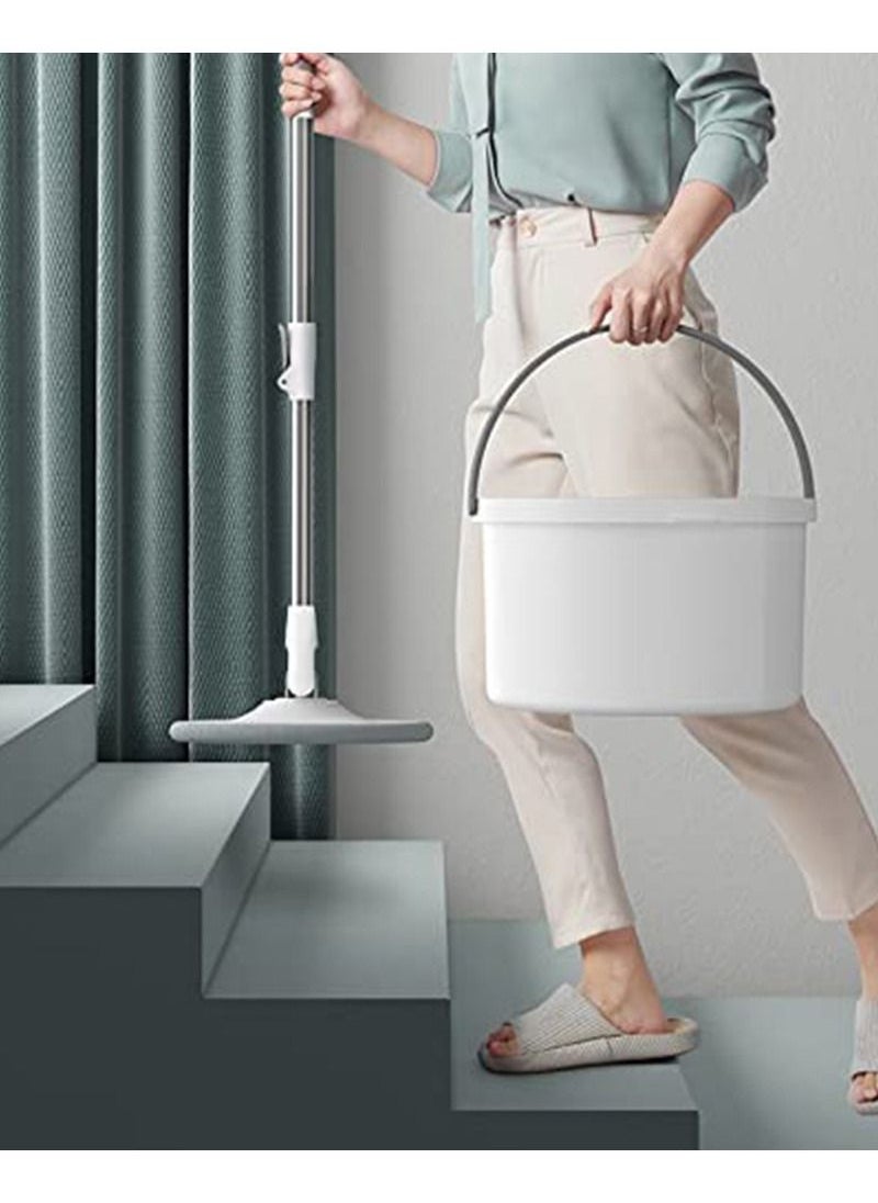 AGD - 360 Degree Rotary Wiper Set and Flat Design Bucket with Clean and Dirt Water Self Separating System with Two Microfiber Pads and Extendable Handle for All Types of Floor Cleaning - Image 1
