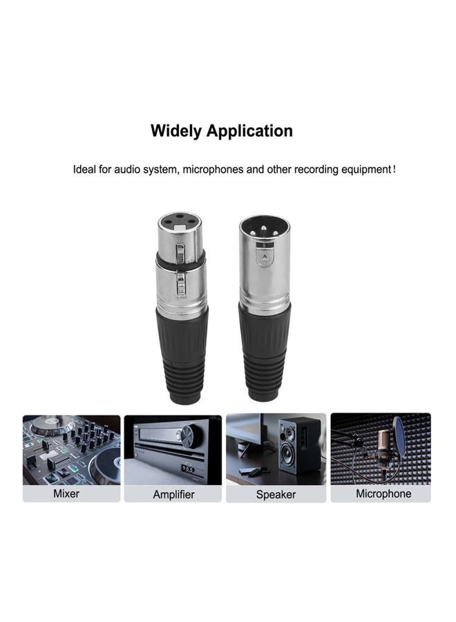 Eightnoo 2 Male + 2 Female 3 Pin XLR Solder Type Microphone Line Plug Connector Mic Audio Socket (Pack of 4) - Image 5