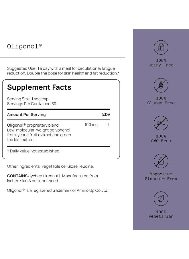 Quality of Life Labs 71854 Oligonol Supports Healthy Aging 30 Vegetarian Supplement (100Mg.)  - Image 2