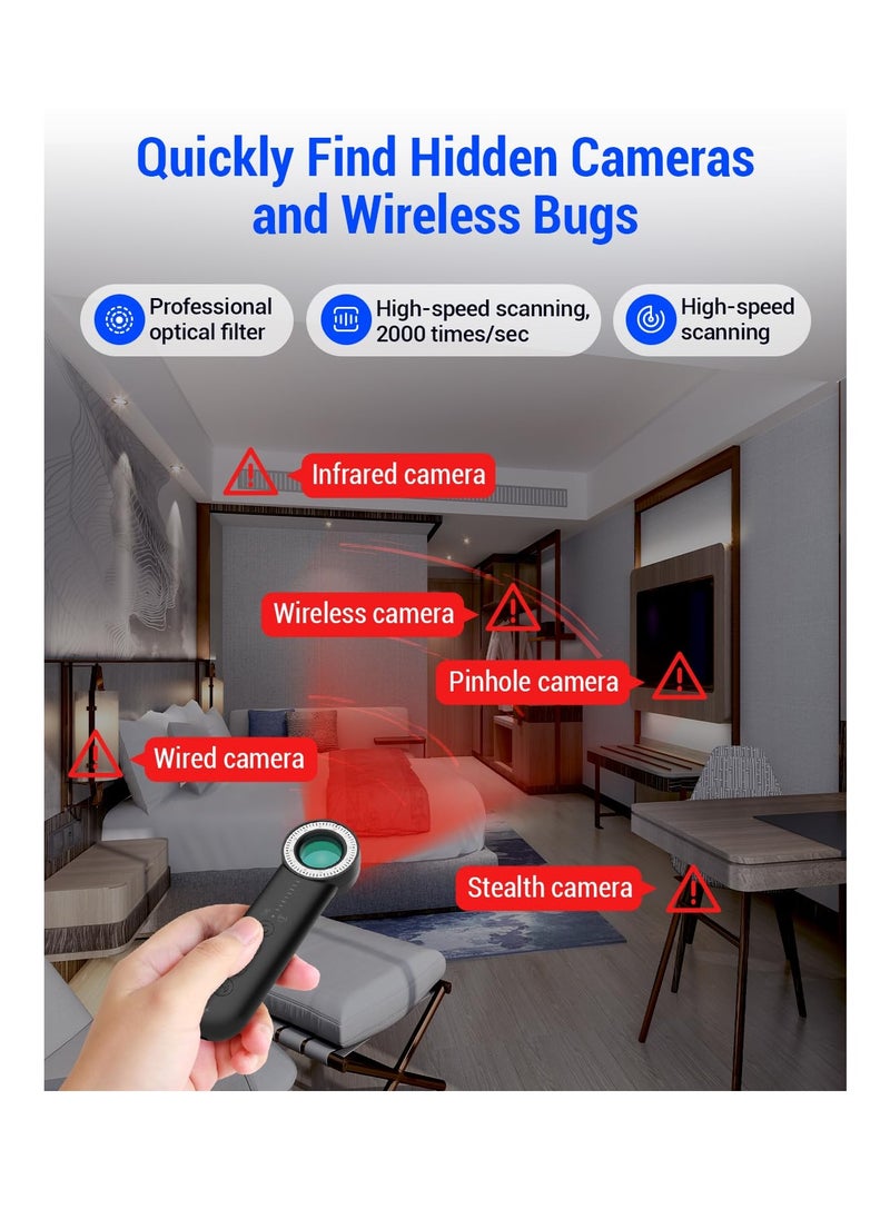 SYOSI - Hidden Camera Detectors, RF Signal Detector, 5 Levels Sensitivity, 3 Detection Modes,  Audio Monitoring Detection, Covert Surveillance Scanner With a Buzzer, for Office,Hotels,Bathroom,Travel - Image 1