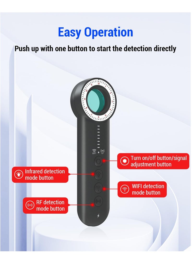 SYOSI - Hidden Camera Detectors, RF Signal Detector, 5 Levels Sensitivity, 3 Detection Modes,  Audio Monitoring Detection, Covert Surveillance Scanner With a Buzzer, for Office,Hotels,Bathroom,Travel - Image 1