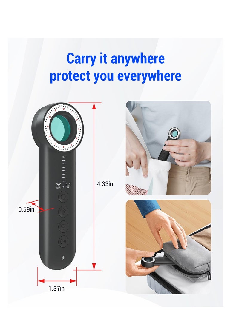 SYOSI - Hidden Camera Detectors, RF Signal Detector, 5 Levels Sensitivity, 3 Detection Modes,  Audio Monitoring Detection, Covert Surveillance Scanner With a Buzzer, for Office,Hotels,Bathroom,Travel - Image 1