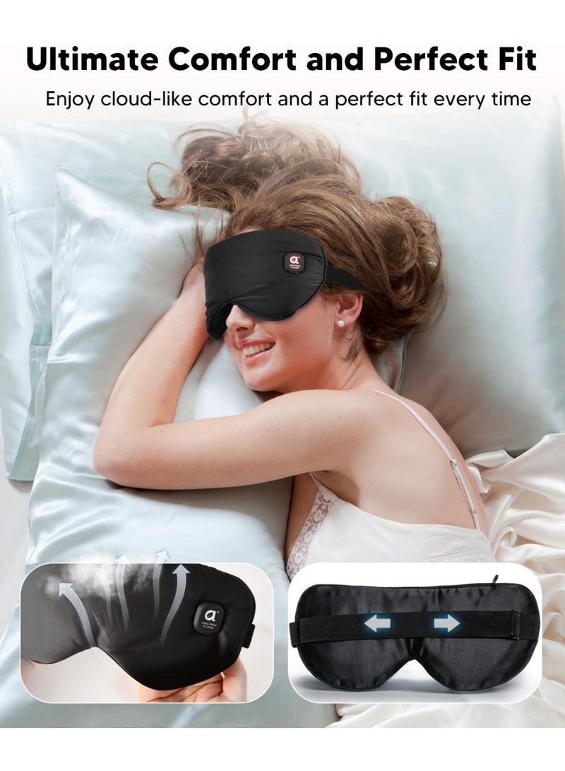 عام قناع العين الساخن للعينين الجفاف ، وضغط العين الدافئ القابل للشحن ، والتحكم في درجة الحرارة ، وحظر الضوء ، والغطاء والسفر القابل للغسل ، 1000 مللي أمبير في الساعة قابلة لإعادة الشحن - Image 2