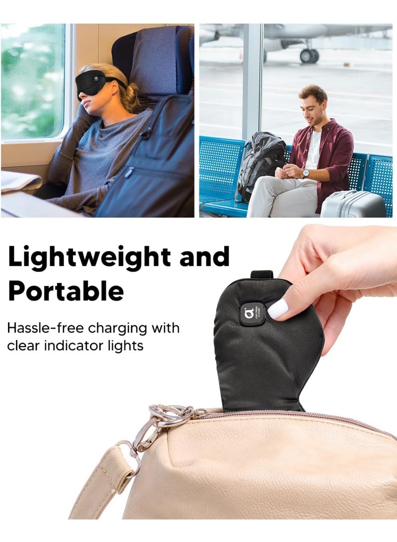 عام قناع العين الساخن للعينين الجفاف ، وضغط العين الدافئ القابل للشحن ، والتحكم في درجة الحرارة ، وحظر الضوء ، والغطاء والسفر القابل للغسل ، 1000 مللي أمبير في الساعة قابلة لإعادة الشحن - Image 5