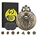 Keller & Weber Mini DND Dice Set with Steampunk Paladin Pocket Watch Shell Case DND Starter Set 7pcs Polyhedral Mini Metal Dice Set DD Gifts with Gift Box Role Playing Board Game AccessoriesBronze - Image 2