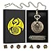 Keller & Weber Mini DND Dice Set with Steampunk Paladin Pocket Watch Shell Case DND Starter Set 7pcs Polyhedral Mini Metal Dice Set DD Gifts with Gift Box Role Playing Board Game AccessoriesBronze - Image 4