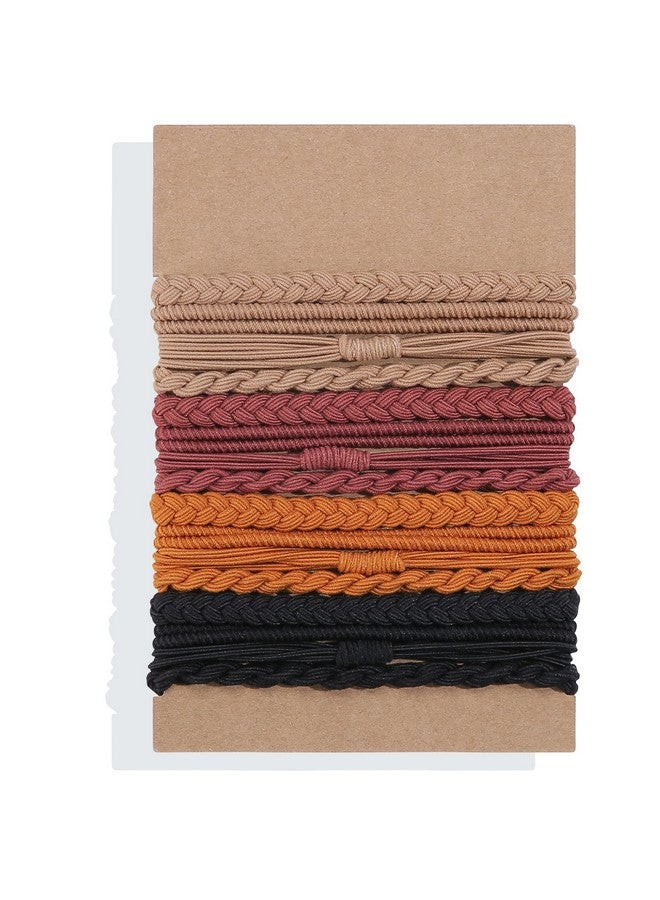 Lolalet Es Bracelet Boho Ponytail Holder For Women'S Thick, Thin, Long, Curly Hair - Lolalet Super Cute Soft Braided Nylon Elastics, 16 Pcs, Style A  - Image 1