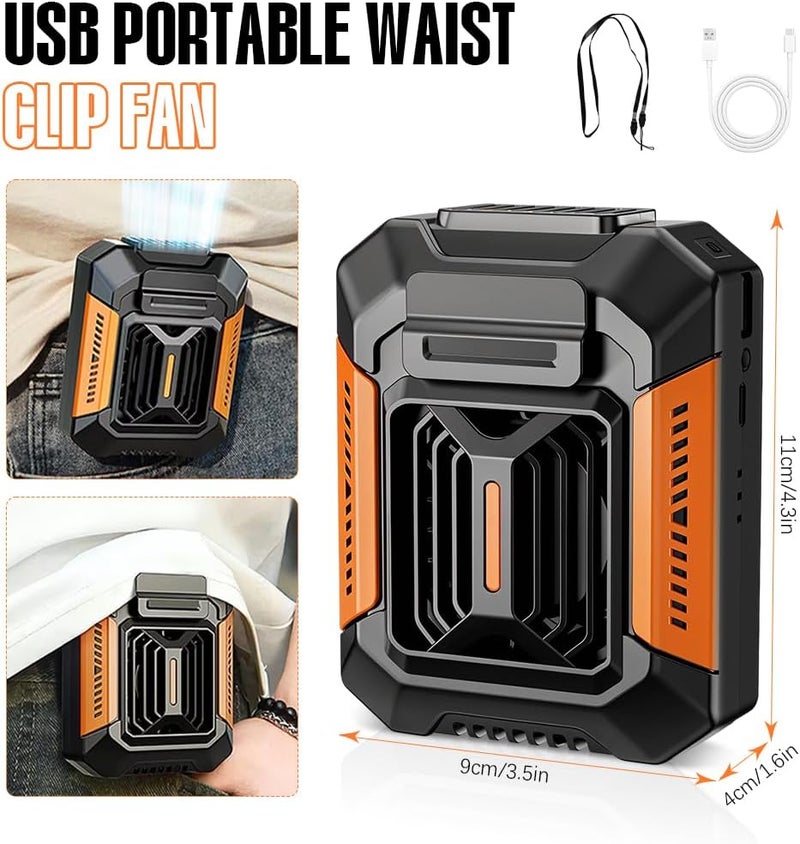 HASTHIP Global simple assemble options Verilux® USB Portable Fan with LED Flashlight USB Waist Belt Fan Clip On Belt Fan Portable Pocket Fan with Clasp 3 Speed Fan USB Rechargeable Multifunctional USB Fan for Work, Gardening, Kitchen Fine polished finish - Image 1