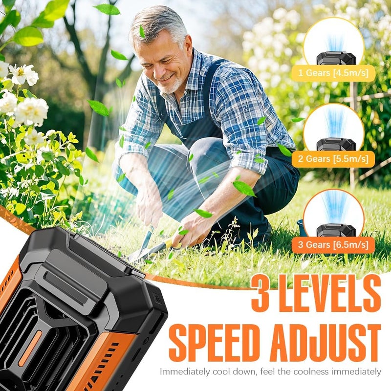 HASTHIP Global simple assemble options Verilux® USB Portable Fan with LED Flashlight USB Waist Belt Fan Clip On Belt Fan Portable Pocket Fan with Clasp 3 Speed Fan USB Rechargeable Multifunctional USB Fan for Work, Gardening, Kitchen Fine polished finish - Image 2