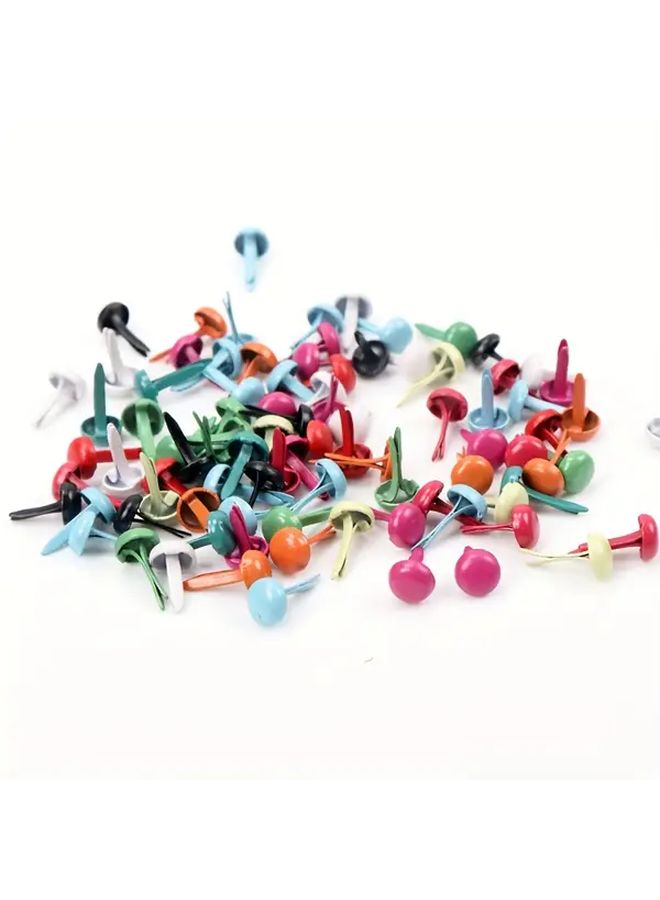 Mixed Color Style2 Round Brads 100 Pieces for Scrapbooking DIY Crafts Shoe Decoration - Image 1