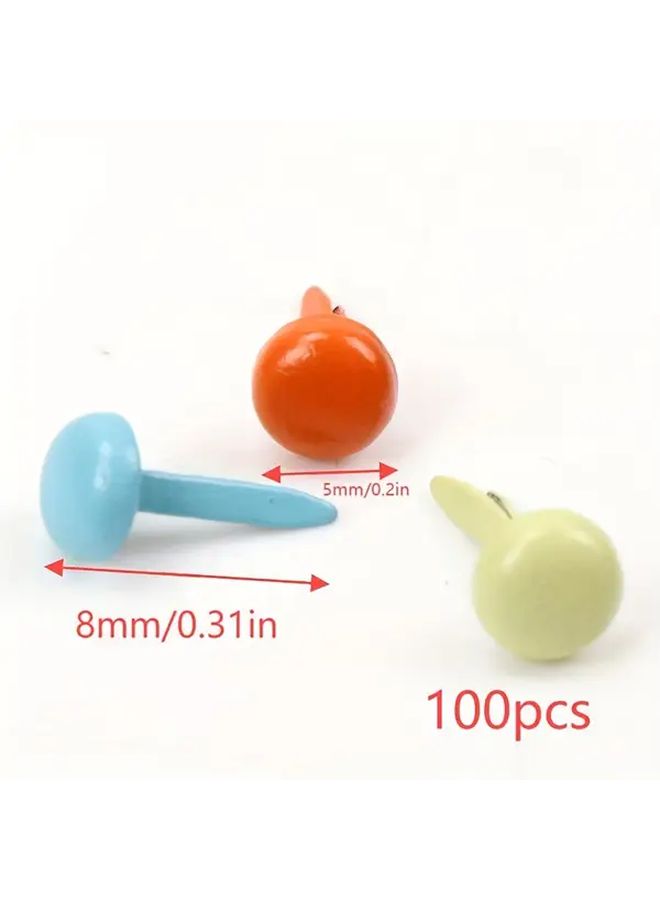 Mixed Color Style2 Round Brads 100 Pieces for Scrapbooking DIY Crafts Shoe Decoration - Image 3