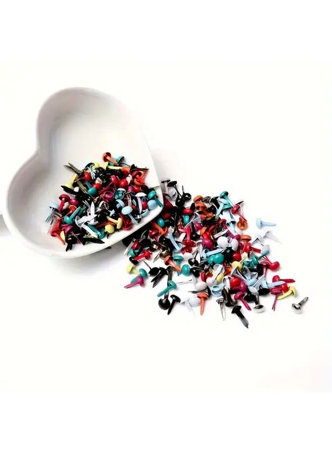 Mixed Color Style2 Round Brads 100 Pieces for Scrapbooking DIY Crafts Shoe Decoration - Image 2