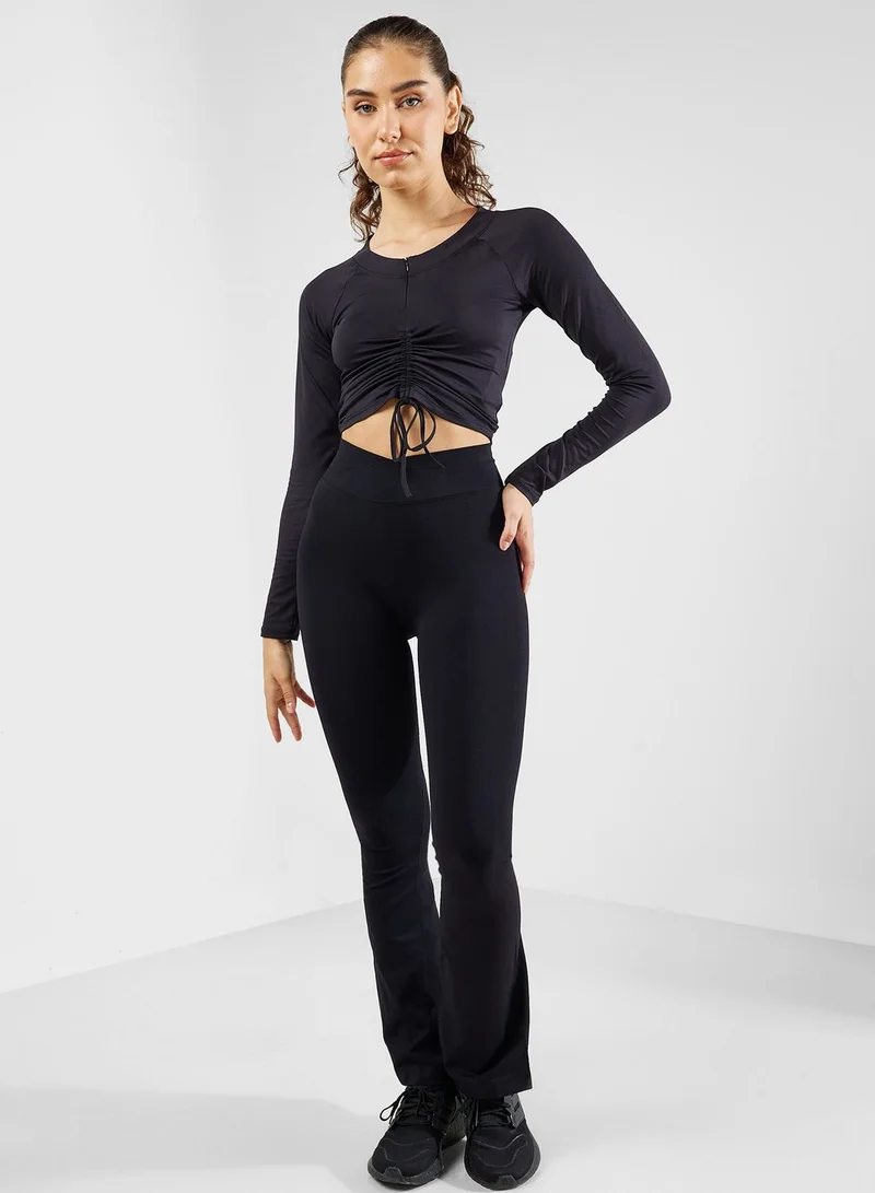 FRWD V Waist Detail Flared Leggings