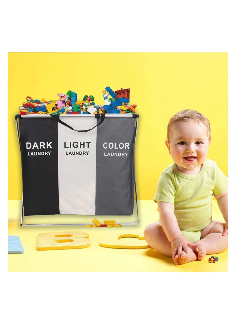 HEXAR Three Section Laundry Basket - Image 5