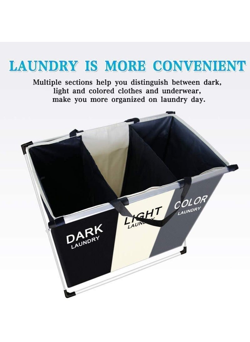 HEXAR Three Section Laundry Basket - Image 2