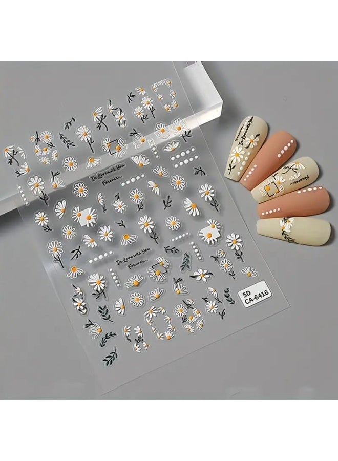Modern 5D nail stickers - 3D for an attractive nail look in minutes - High-quality sticker compatible with nail polish and gel. - Image 1