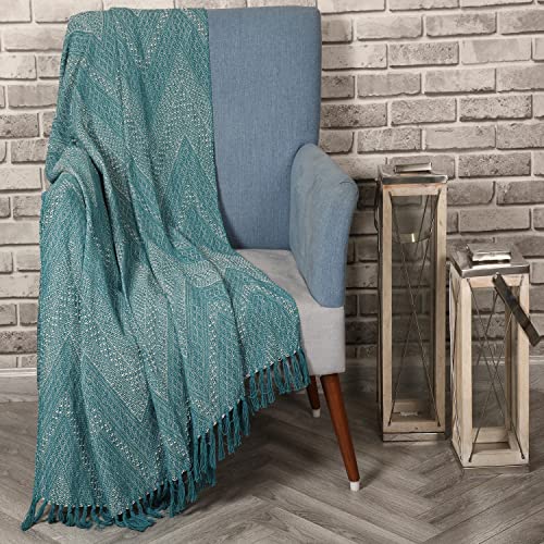 SASHAA WORLD Cotton Jewels of India Throw | Throw for Living Room, Sofa, Bed, Chair, Picnic & Used for Gift | Blue Throw Blanket 130X180 Cm - Image 1