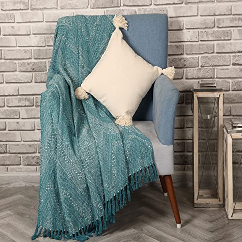 SASHAA WORLD Cotton Jewels of India Throw | Throw for Living Room, Sofa, Bed, Chair, Picnic & Used for Gift | Blue Throw Blanket 130X180 Cm - Image 2