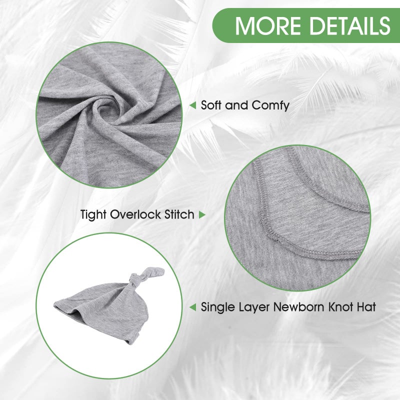 iEvolve Cotton Knitted Baby Swaddle Blanket with Hat Headband Set Newborn Swaddle Wrap Receiving Blankets for Baby Girl Boy 35" x 35"(OliverGreen) - Image 5