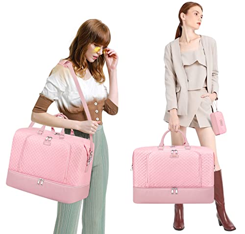 TIBES Travel Weekender Bag for Women, Overnight Bag with Shoe Compartment Oversized Travel Duffel Bag Carry On Tote 21" - Image 2