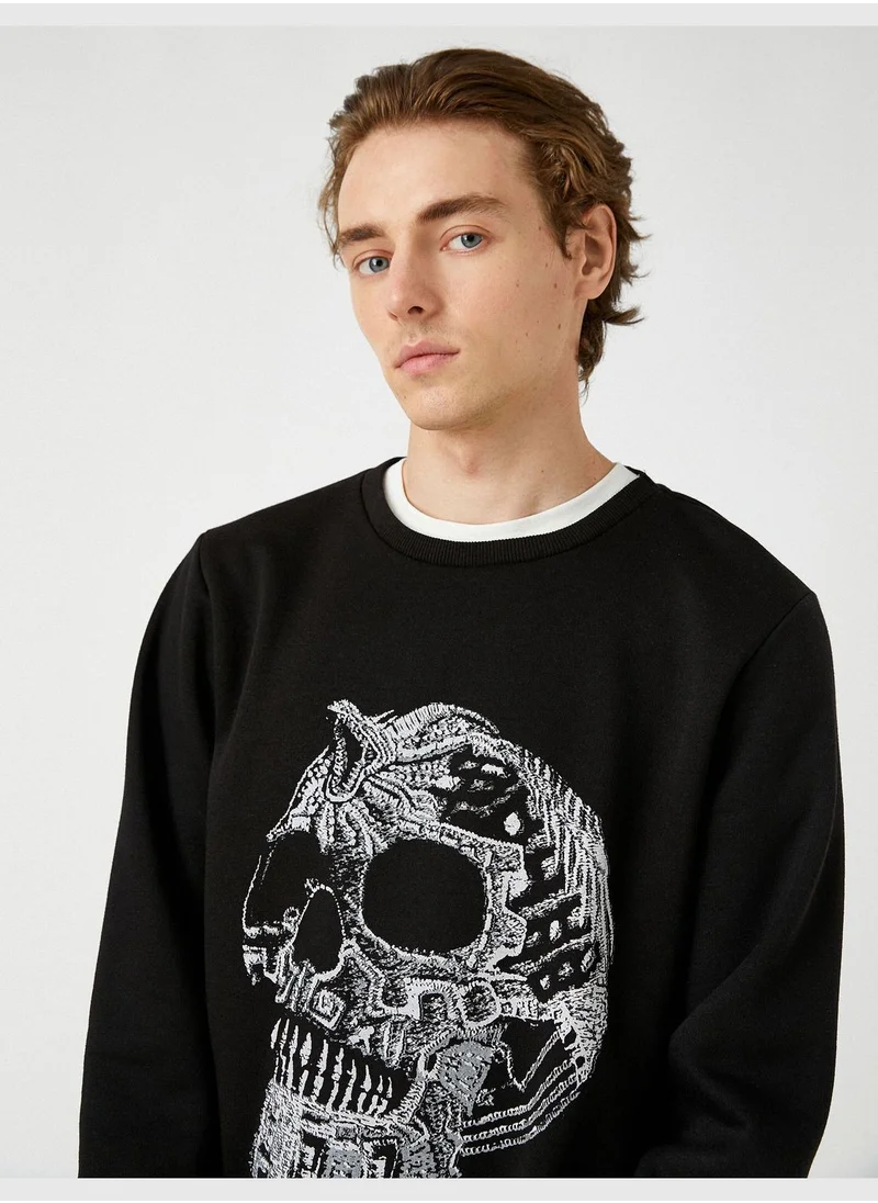 كوتون Skull Printed Sweatshirt