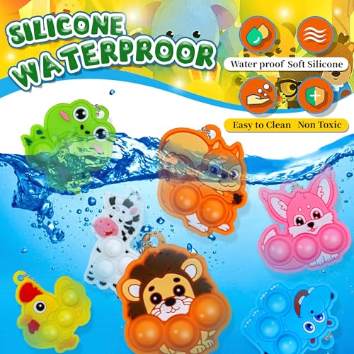 BicMan 30pcs Animal Mini Pop it Keychain Valentines Day Gifts for Kids Party Favors Goodie Bag Stuffers Stocking Stuffers Kid Prize Box Toys for Kids Classroom Gifts Sensory Fidget Toys for Kid - Image 5