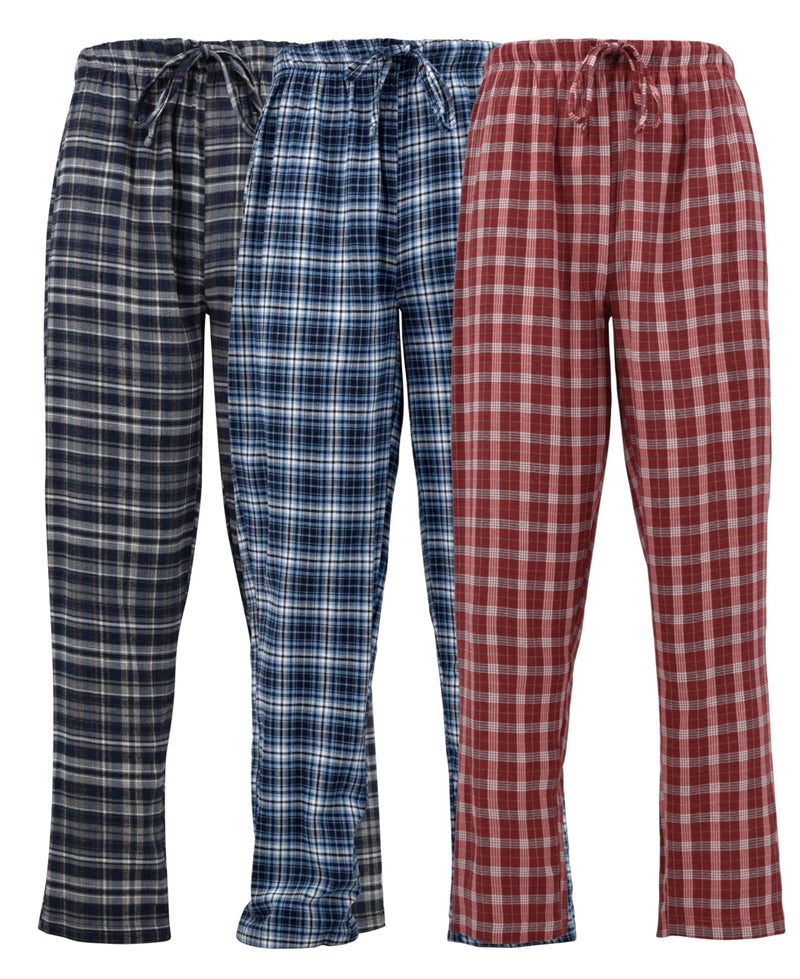 Andrew Scott Mens All Season Lounge Pants | Woven Light Brush Broadcloth | Cotton Blend PJ Bottoms|Multi Packs - Image 1
