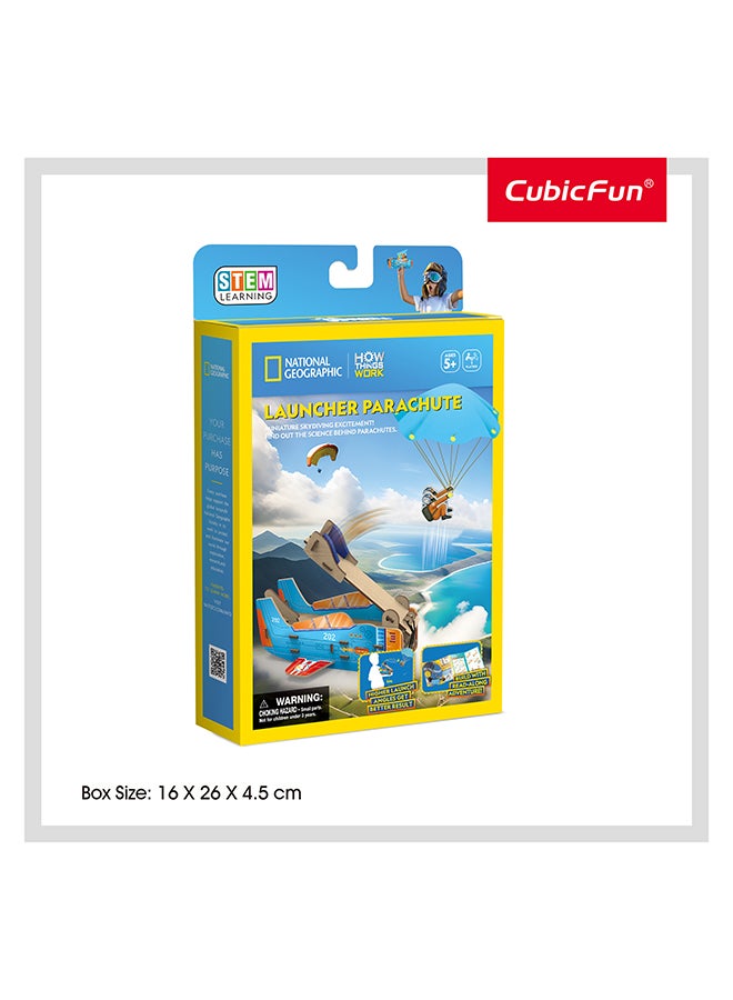 CubicFun Parachute Catapult DIY Craft Set Physics Experiment Set for Children from 5 Years 20 pieces - Image 1