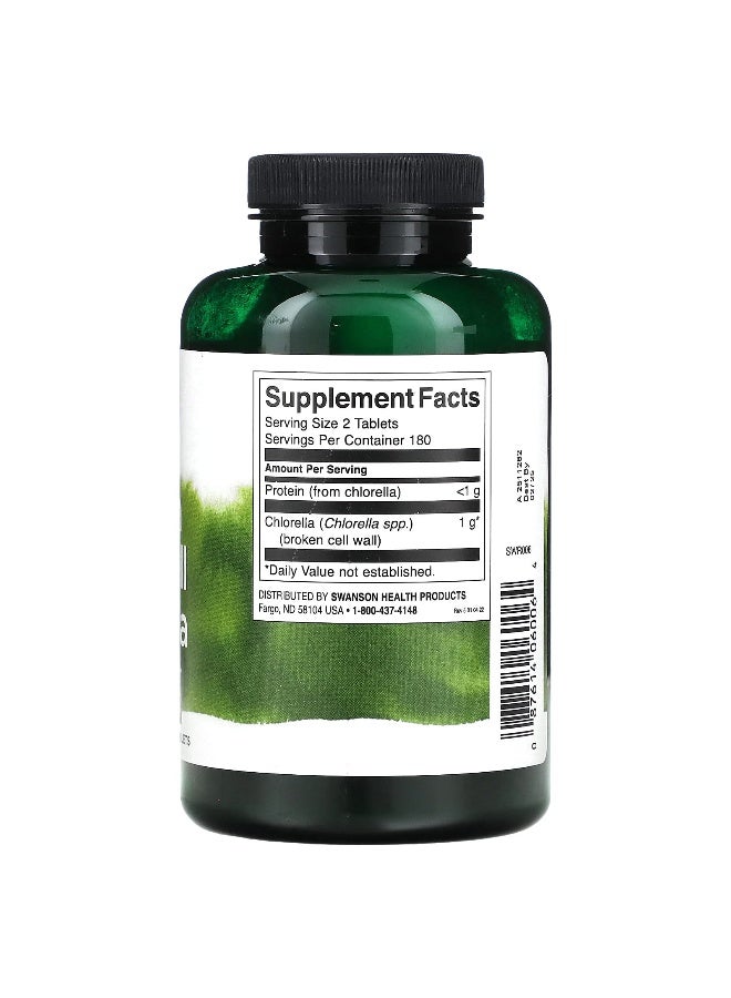 Swanson, Broken Cell Wall Chlorella, 360 Tablets - Image 2