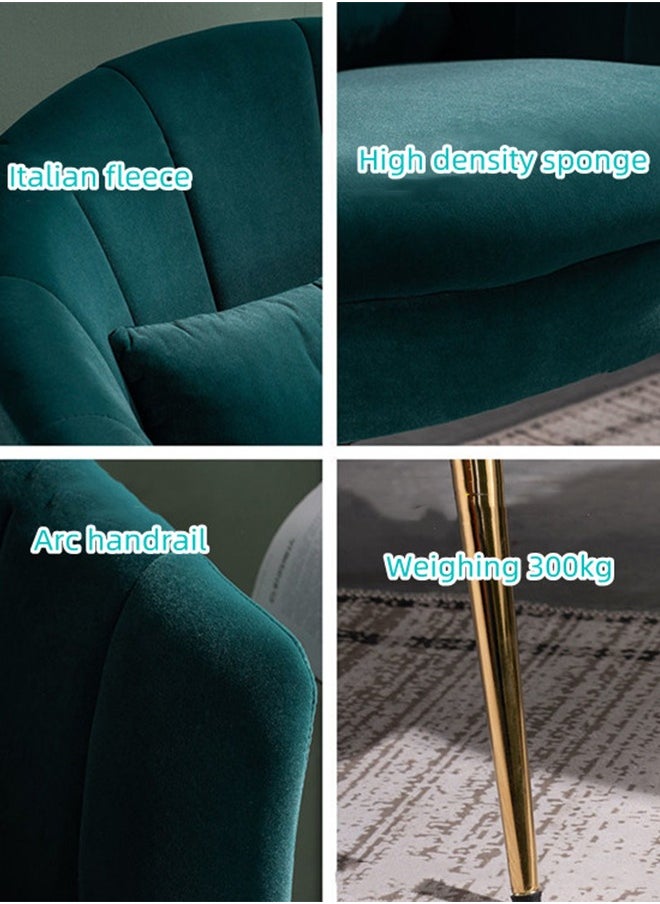 JCB CHIC Furniture Velvet Accent Chairs for Living Room Bedroom Office Upholstered Single Sofa Chair Arm Chair Comfy Chair Reading Club Coffee Chair with Metal Legs 30x34x33 cm  - Image 3