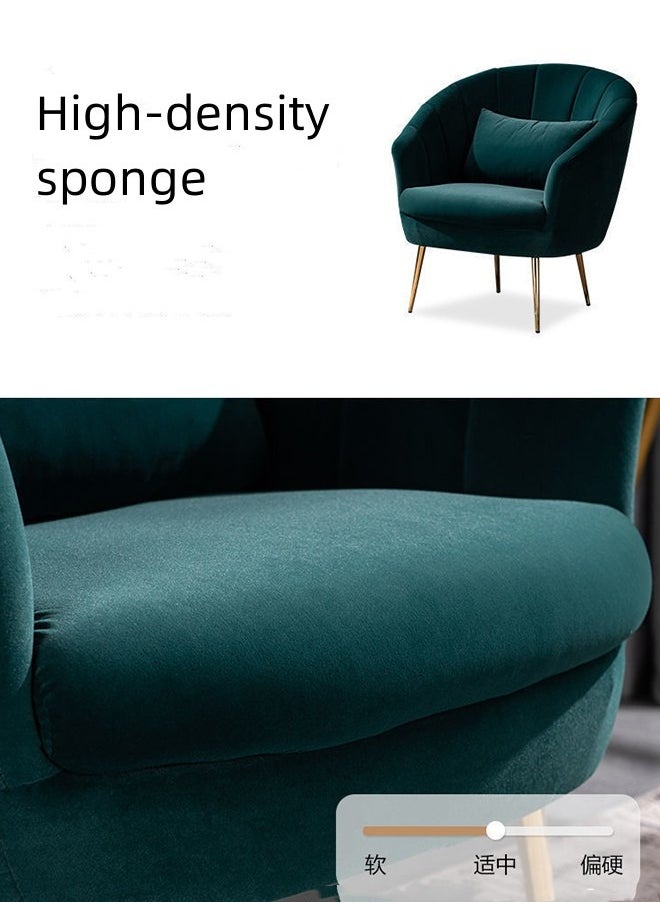 JCB CHIC Furniture Velvet Accent Chairs for Living Room Bedroom Office Upholstered Single Sofa Chair Arm Chair Comfy Chair Reading Club Coffee Chair with Metal Legs 30x34x33 cm  - Image 4