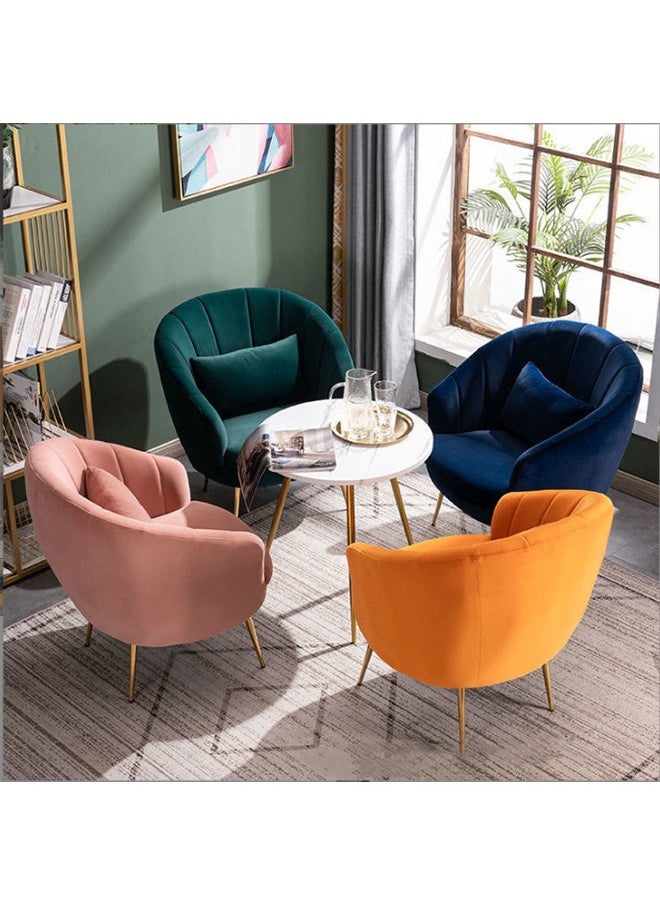 JCB CHIC Furniture Velvet Accent Chairs for Living Room Bedroom Office Upholstered Single Sofa Chair Arm Chair Comfy Chair Reading Club Coffee Chair with Metal Legs 30x34x33 cm  - Image 5