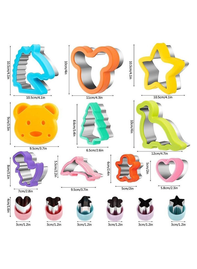 عام مجموعة قطاعات الساندويتشات 25/32/34 قطعة، ملحقات صندوق الغداء، قطاعة أشكال طعام الأطفال المخبوزة، صناعة الفطائر على شكل ديناصور على شكل قلب، قطاعة بسكويت DIY، صندوق غداء الأطفال وقوالب نقش البسكويت الأخرى - Image 2