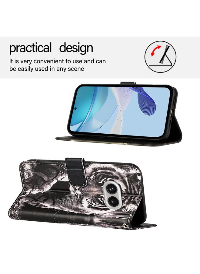 اس-توب جراب لهاتف Case For Nothing Phone 2a بنمط رسم ملون من الجلد المنسوج البسيط - Image 3