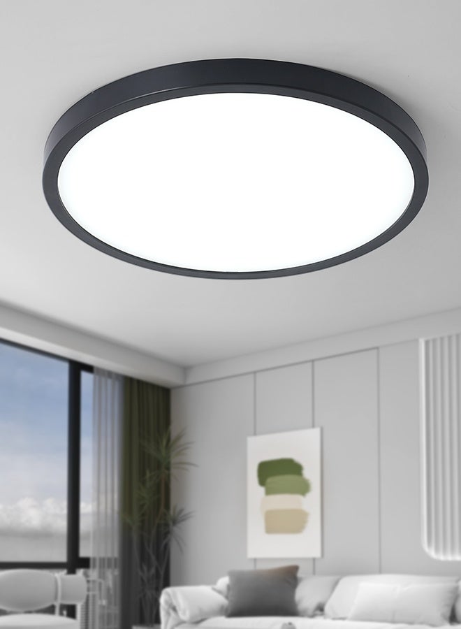 YATAI LIGHTING Round LED Ceiling Panel Light 40cm, 38W Flush Mount Fixture with Switch Control, Adjustable 3000K to 6000K Colors, Slim 2.2cm Black LED Ceiling Lamp for Bedroom, Dining, Library - Image 1