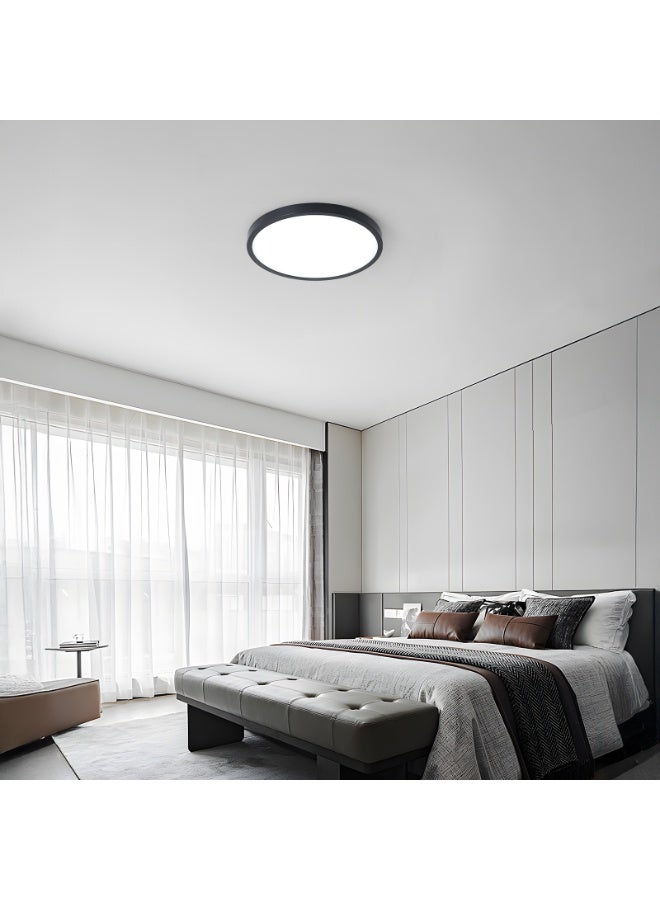 YATAI LIGHTING Round LED Ceiling Panel Light 40cm, 38W Flush Mount Fixture with Switch Control, Adjustable 3000K to 6000K Colors, Slim 2.2cm Black LED Ceiling Lamp for Bedroom, Dining, Library - Image 5
