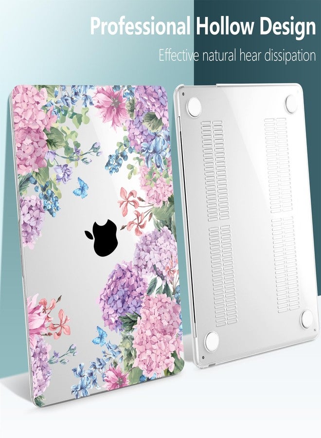 TWOLSKOO for M3 M2 MacBook Air 15 Inch Case 2024 2023 A3114 A2941 with Touch ID, Plastic Hard Shell Cover with Screen Protector & Keyboard Cover for MacBook Air 15.3", Colorful Hydrangea - Image 5