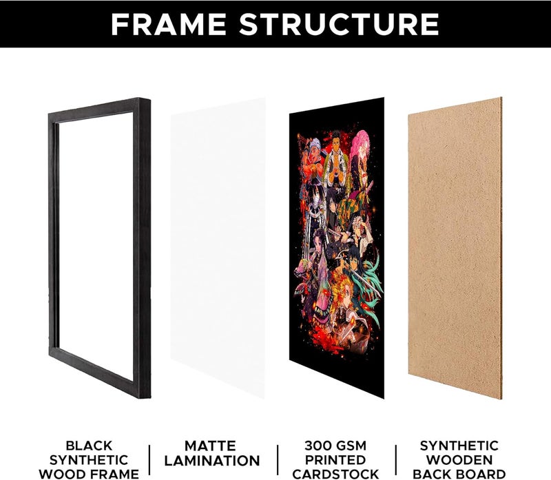 CodersParadise engineered wood Demon Wall Poster Frames|Aesthetic A4 Poster Frames For Home, Living Room, Bedroom and Office|Wall Frames Artworks|Hanging Theme Posters - Image 4