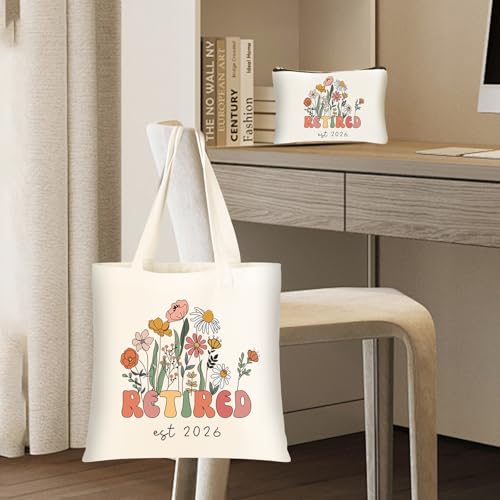 DHQH Retirement Gifts for Women 2026, Retirement Canvas Tote Bag with Handles, Retired Gifts Farewell Gift Ideas for Retirees Coworker Teachers Friends Mom - Image 4