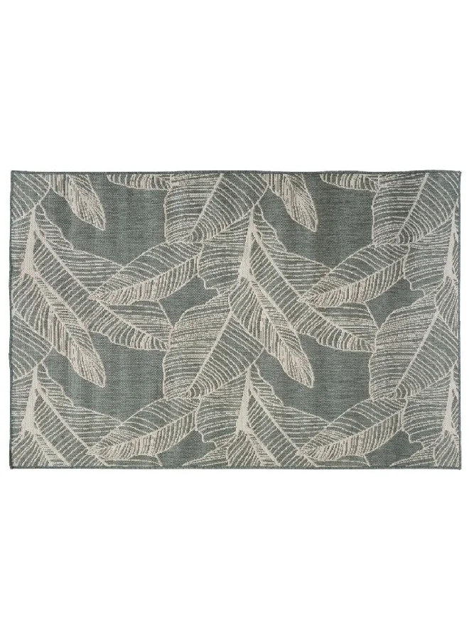 atmosphera Leaf Pattern Decorative Rectangular Indoor/Outdoor Rug Green 120 x 160 cm 194302B