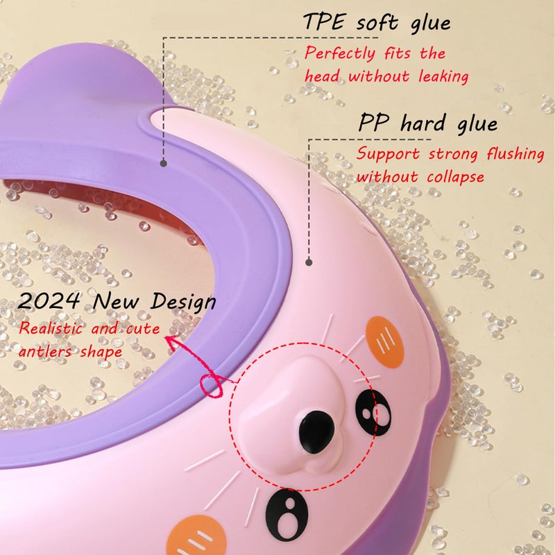 TinyGuardian Baby Shower Cap, Baby Shower Cap Shield, Shower Cap for Kids, Visor Hat for Eye and Ear Protection for 0-9 Years Old Children, Cute Sea Lion shape Makes the Baby Bath More Fun (Pink) - Image 3