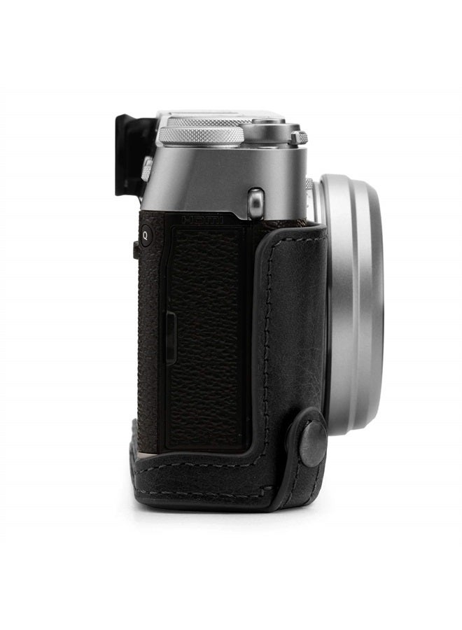 MegaGear MG1894 Ever Ready Genuine Leather Camera Half Case Compatible with Fujifilm X100V - Black - Image 1