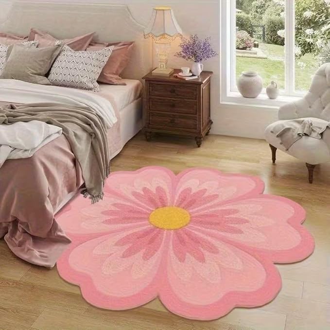 Tnessential Pink Flower Shape Rug - Image 2