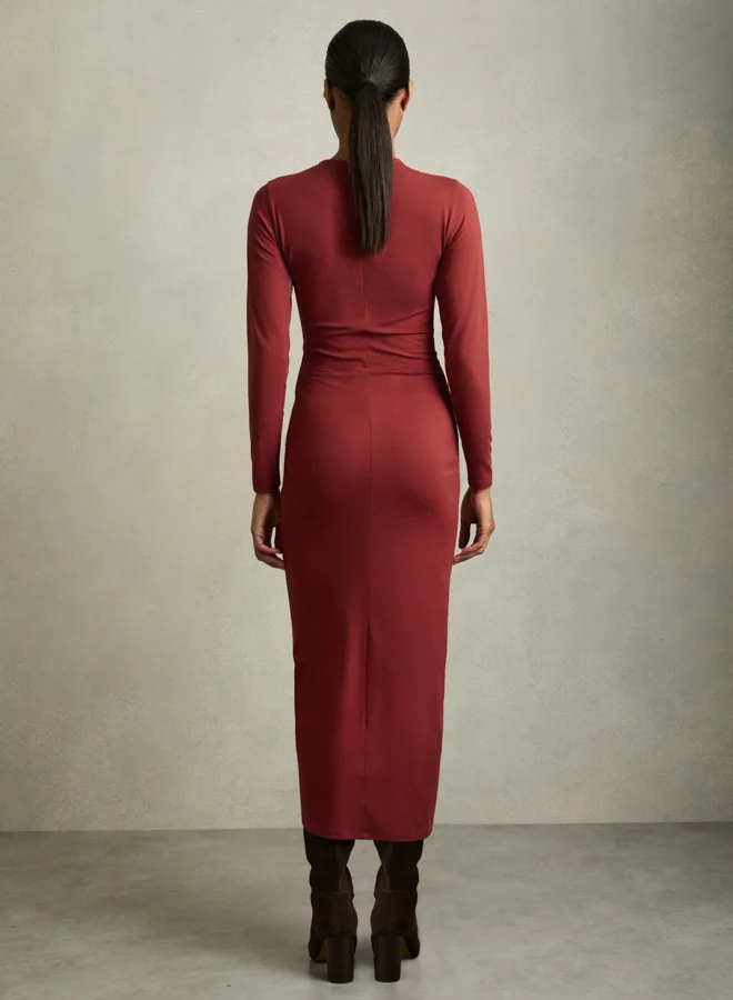 REISS Ruched Knit Dress