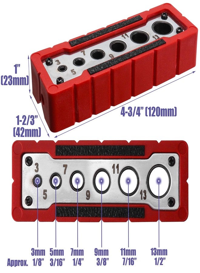 ياكاموز دليل حفر محمول على شكل حرف V من Yakamoz للثقوب المستقيمة، دليل حفر يدوي على شكل حرف V بزاوية 90 درجة، دليل حفر الأنابيب، محدد مواقع الثقوب اليدوية، مقاسات الثقوب 3-13 مم (1/8 بوصة - 1/2 بوصة) - Image 3