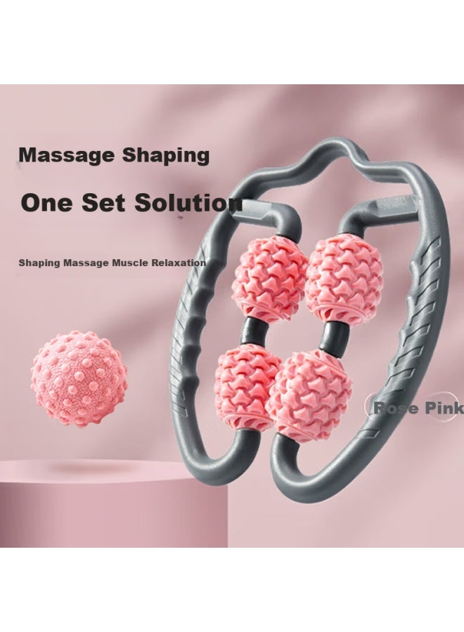Duweike Duweike Circular Leg Clamp Massager Foam Shaft Fascia Ball Massage Stick Muscle Relaxation Calf Massage Roller Set  - Image 2