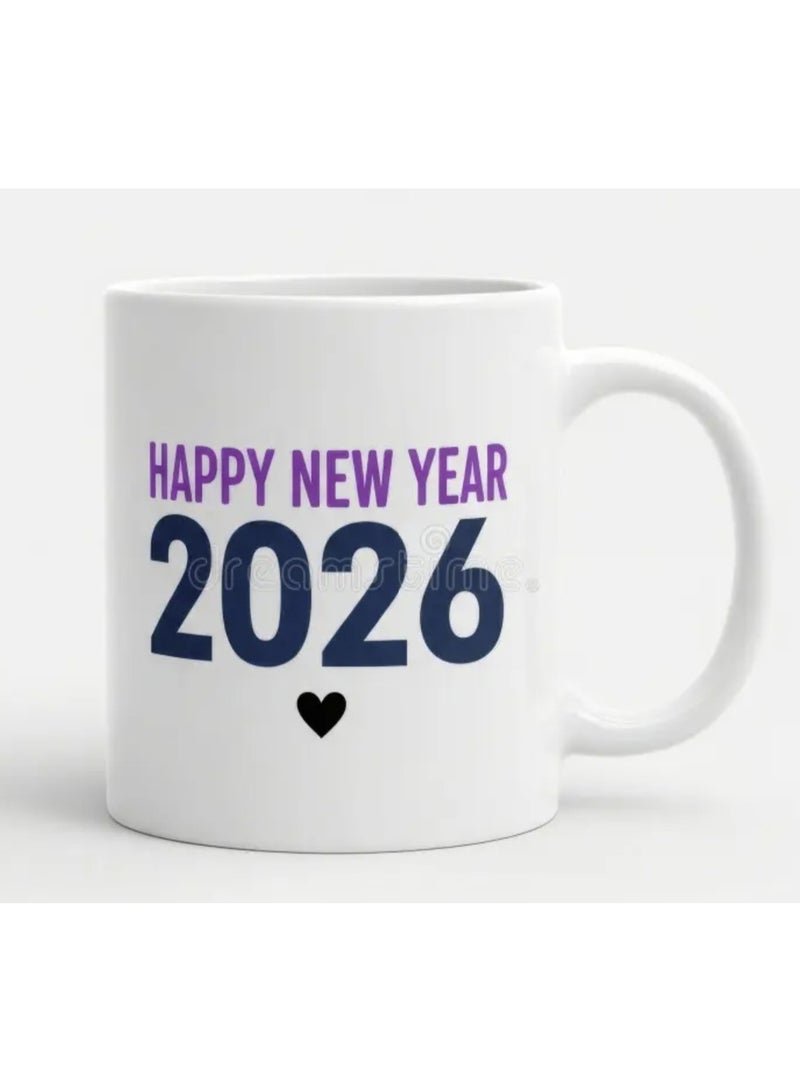 كافيه كوب سيراميك فريد من نوعه للشاي أو القهوة، كوب احتفالي وإهداء بمناسبة العام الجديد 2026 - Image 1