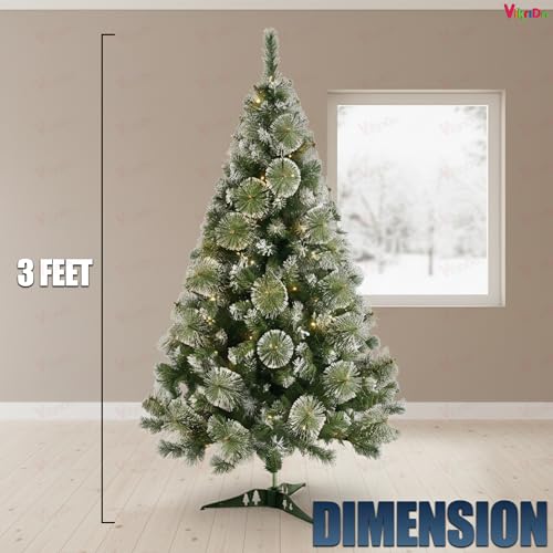 Vikrida Artificial Pine Snow Christmas Tree Perfect for Christmas Decoration- 3 Feet - Image 4